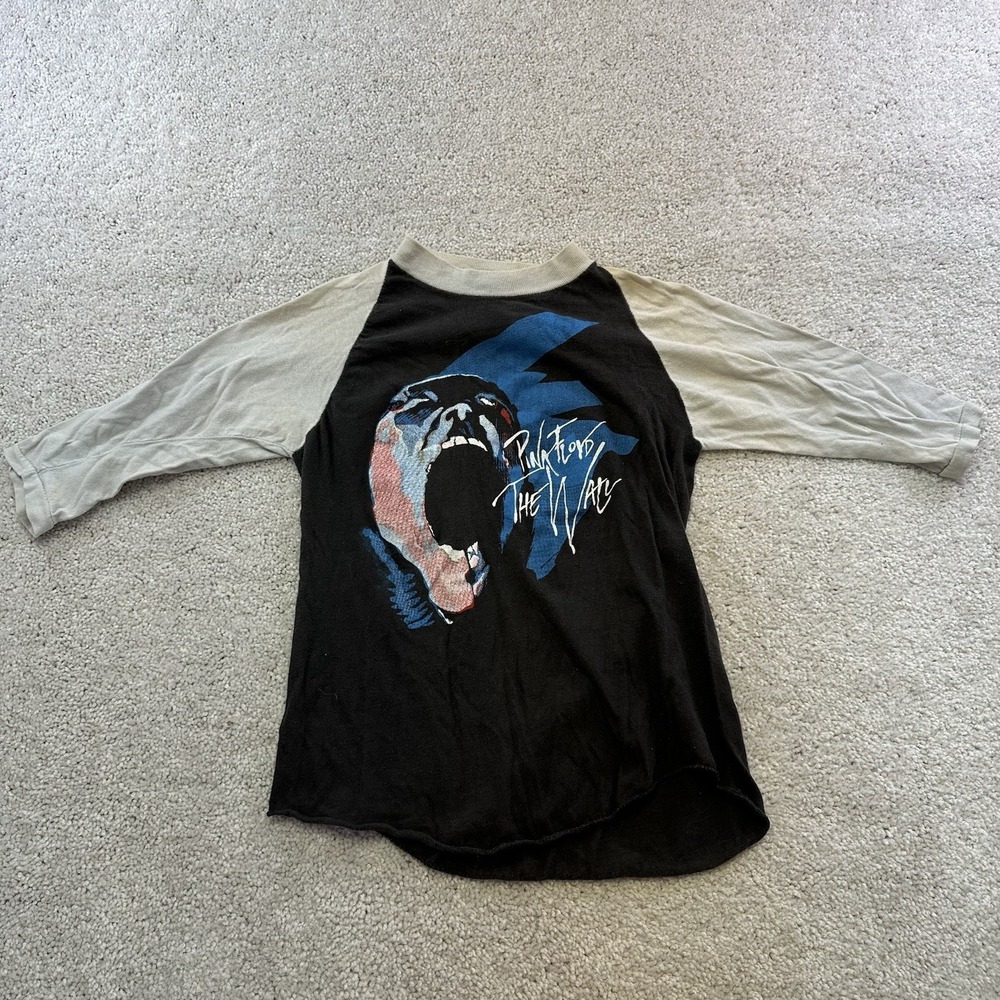 Vintage 1980s Pink Floyd The Wall Raglan Sleeve 3/4 Shirt Youth XL/Men's XS